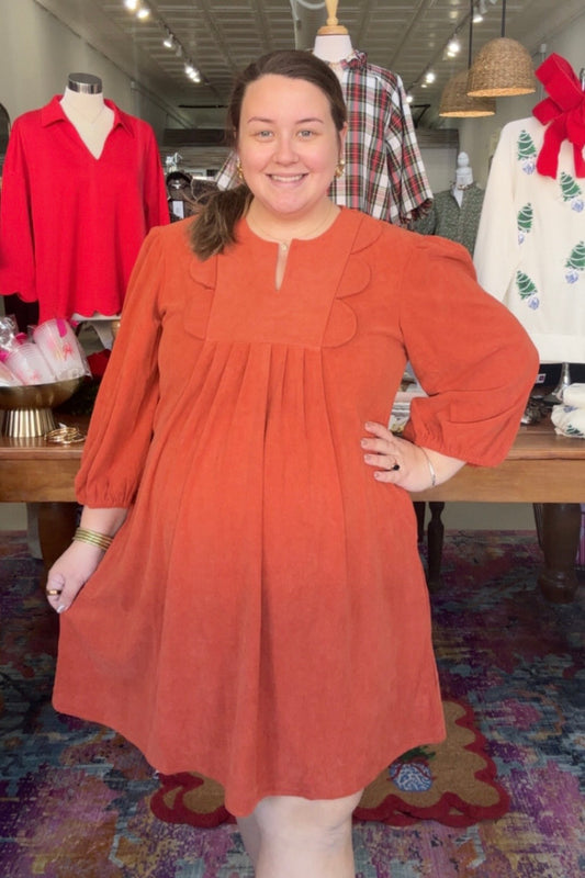 Rusty Corduroy Dress