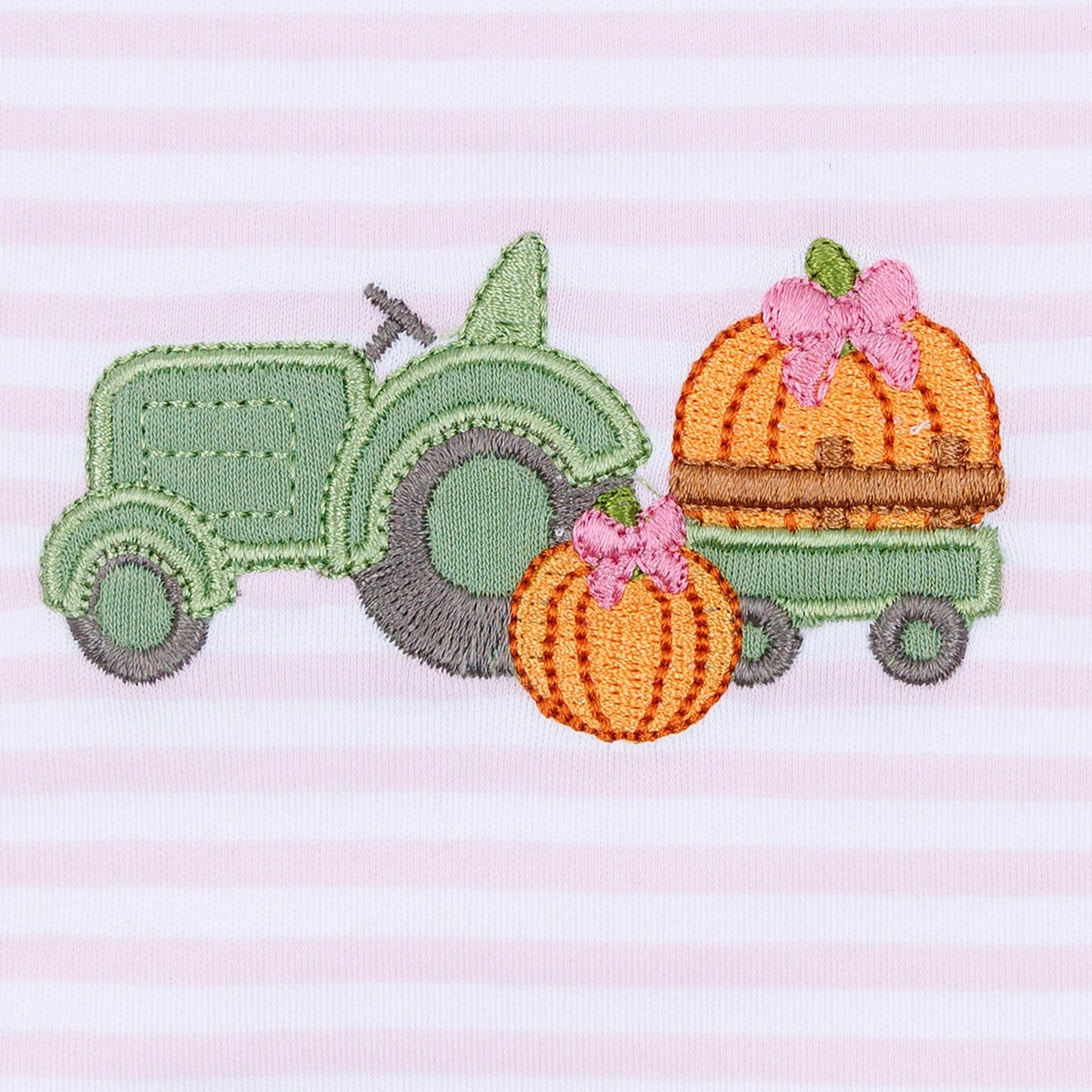 Pink Pumpkin Tractor Ruffle Bubble