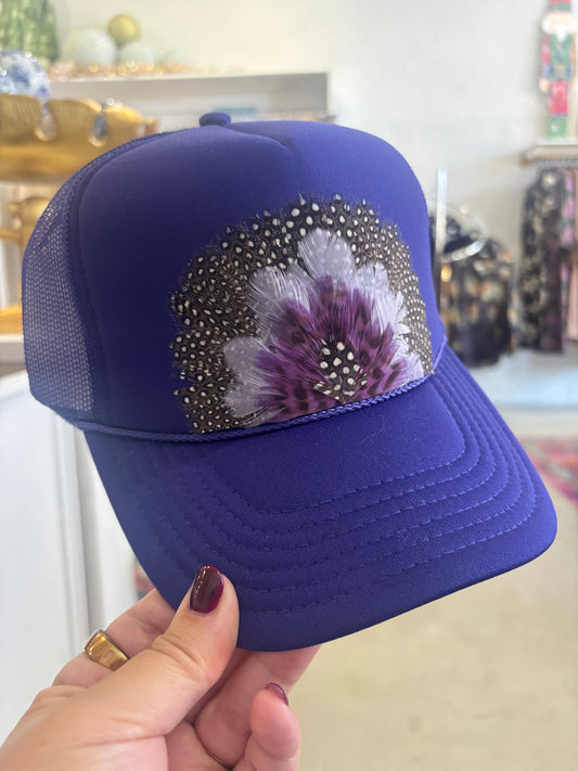 Polka Dot Purple, Feather Hat