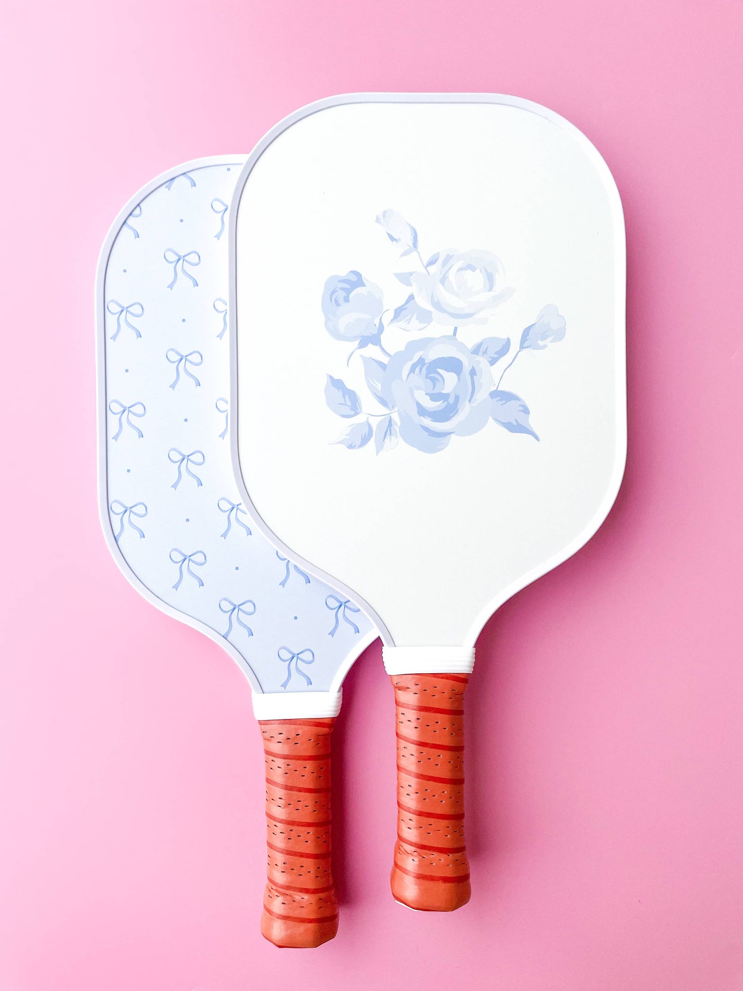 Blue Bow Floral Pickleball Paddle