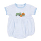 Light Blue, Pumpkin Tractor Applique Bubble