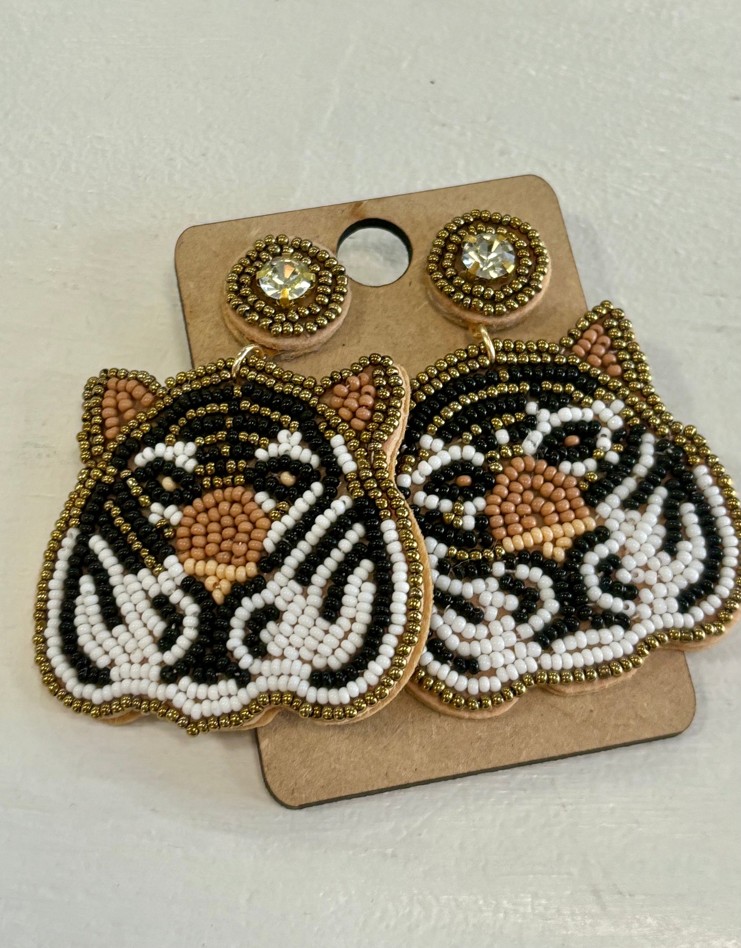 Tiger Beaded Earrings