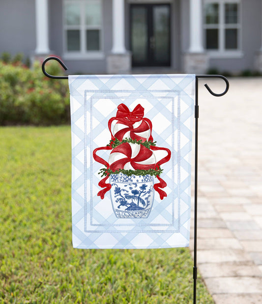 Peppermint Tree Christmas Garden Flag: Double-Sided