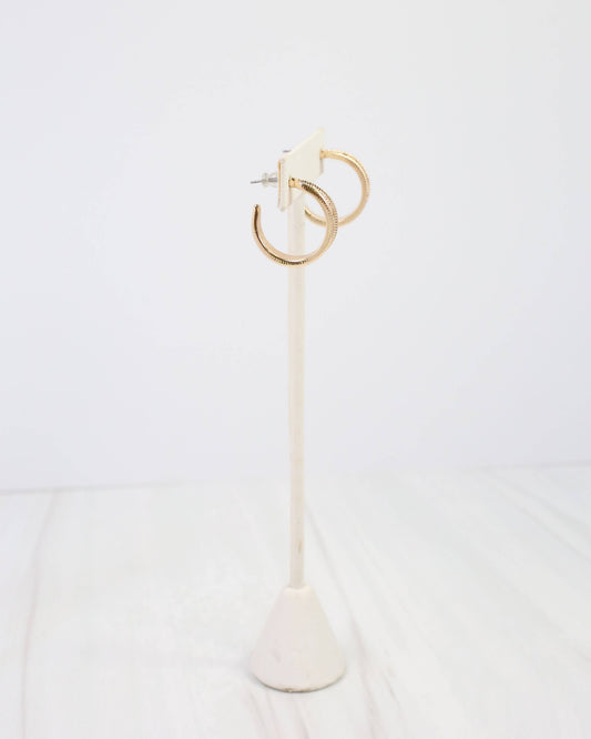 Cushing Hammered Hoop Earring Gold