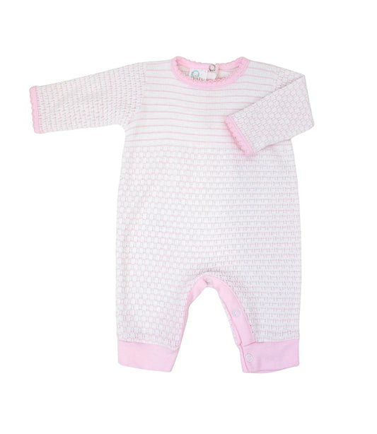 Paty Romper, Pink Pinstripe