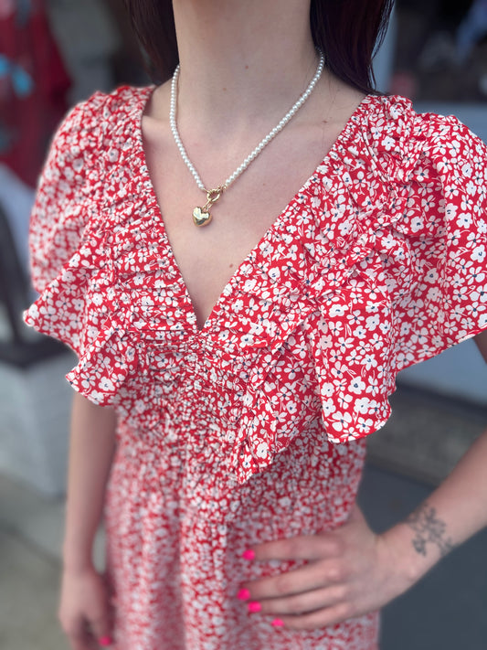 Red Floral Dress
