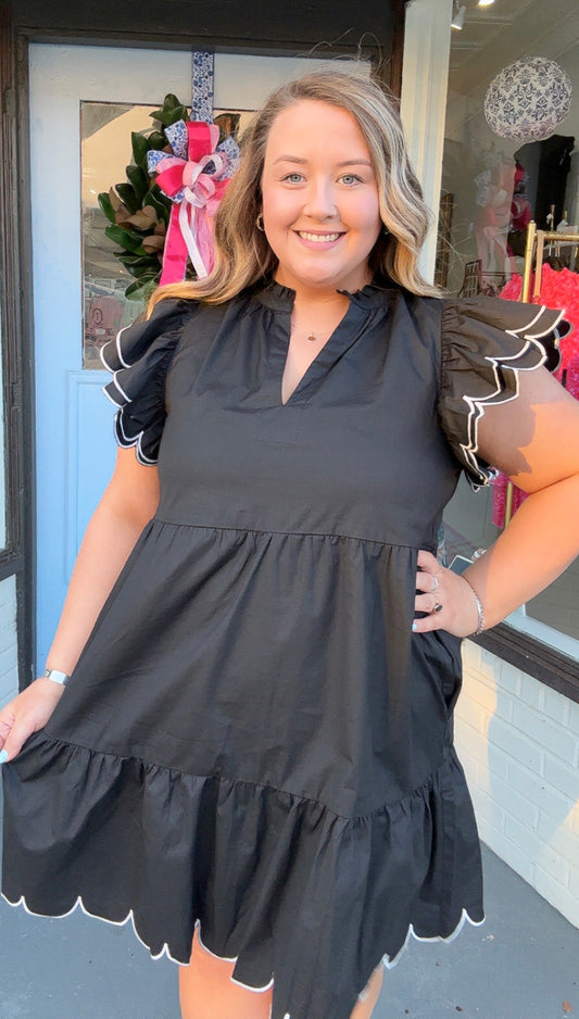 Black Scalloped Dress