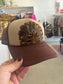 Tan & Brown Feather Trucker Hat