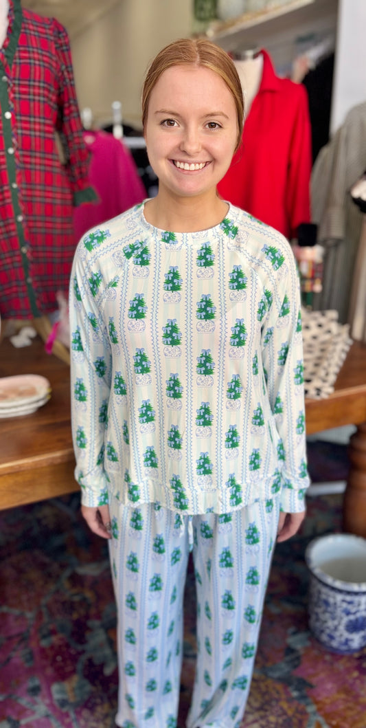 Blue & White Tree PJs