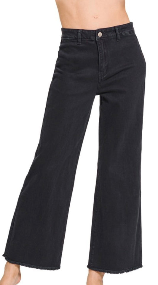 Black Straight Leg, Wide Pants