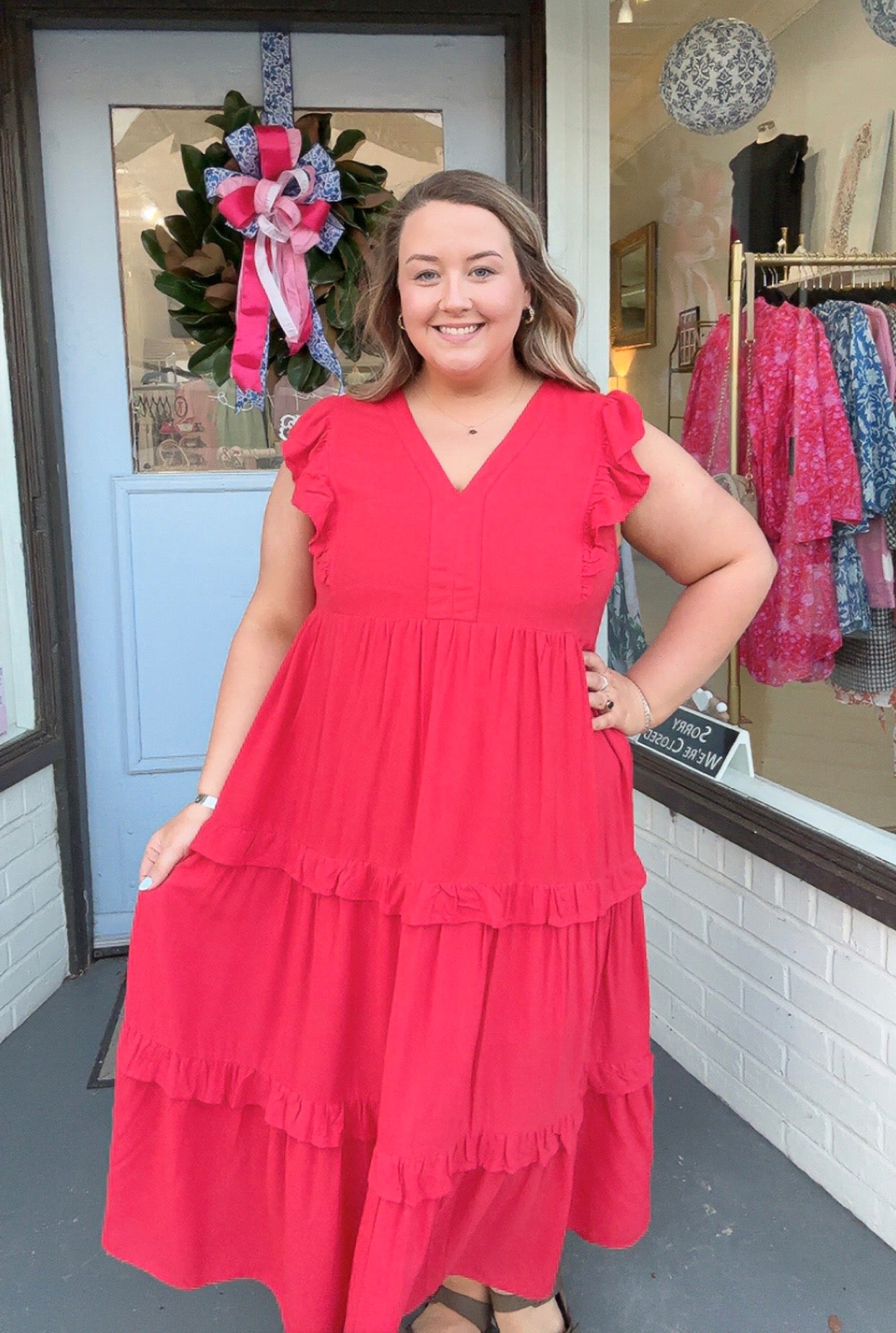 Red Hot Midi Dress