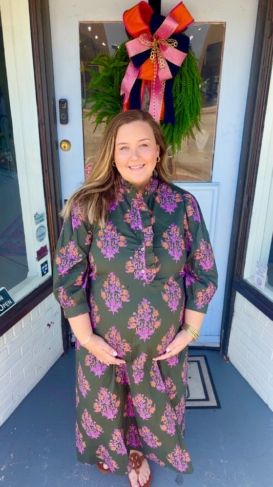 Autumn Bloom Midi Dress