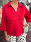 Red Scalloped Top