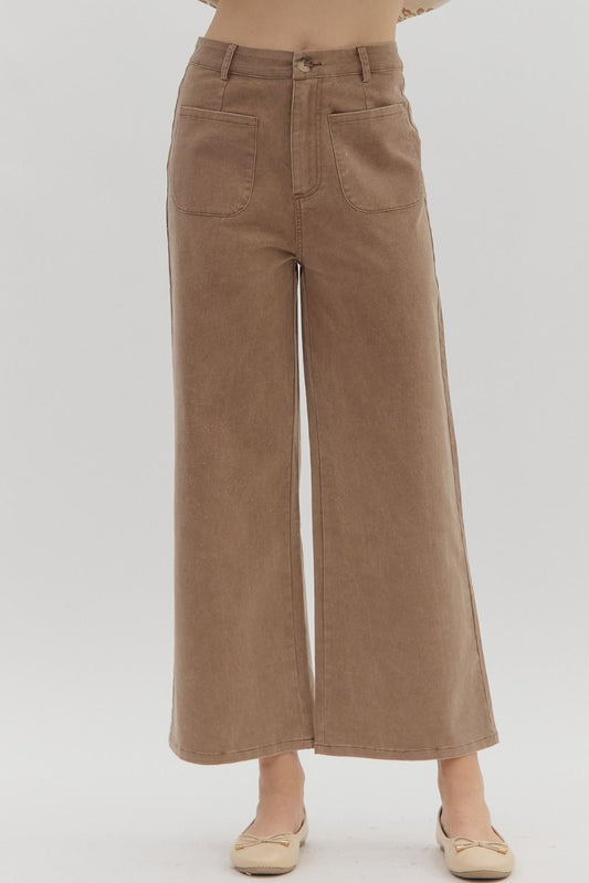 Mocha Java, High Wasited Wide Leg Pant