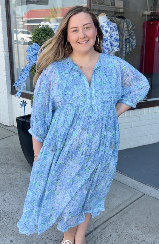 Sea Side Cotton, Midi Dress