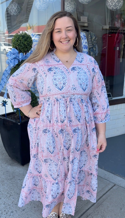 Lady Liberty, Tassel Block Midi Dress