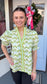 Retro Green & Blues Top