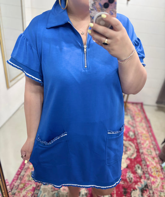 Royal Ruffle Sporty Dress, PLUS