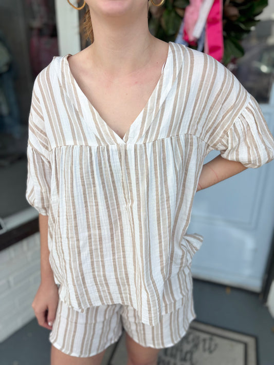 Feelin' Tan, Striped Short Set
