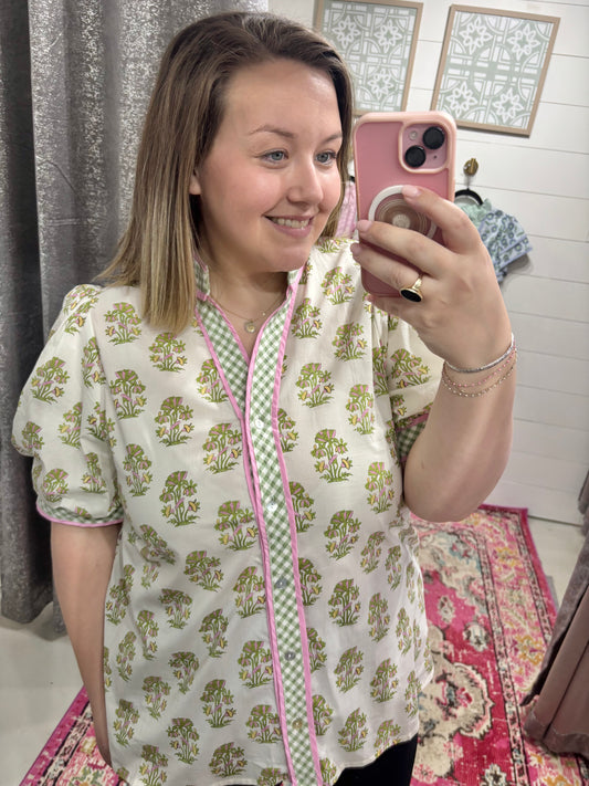 The Garden Party Button-Up Top