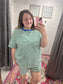 Cabana Green Striped, Plus Size Short Set