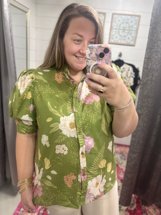 Wildflower Olive Top