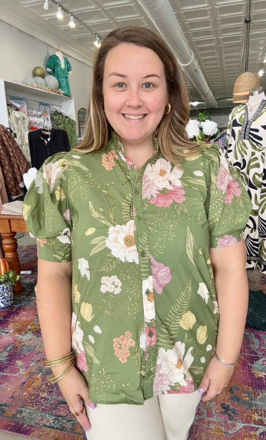 Wildflower Olive Top