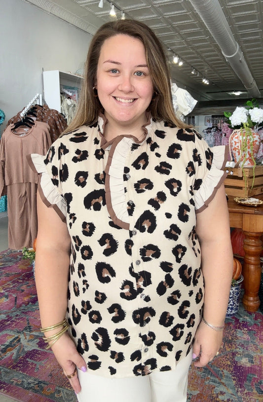 Mocha Leopard Top