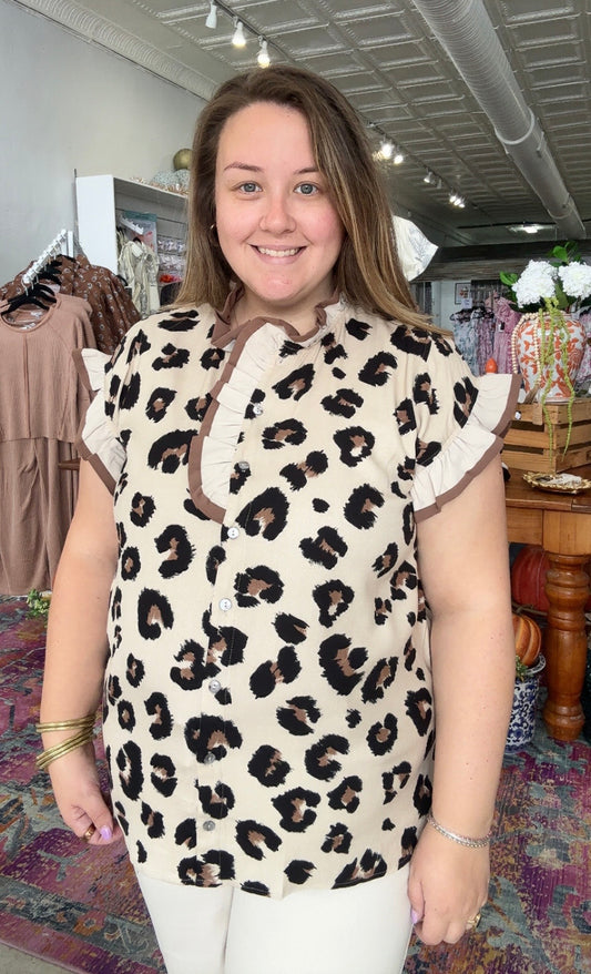 Mocha Leopard Top