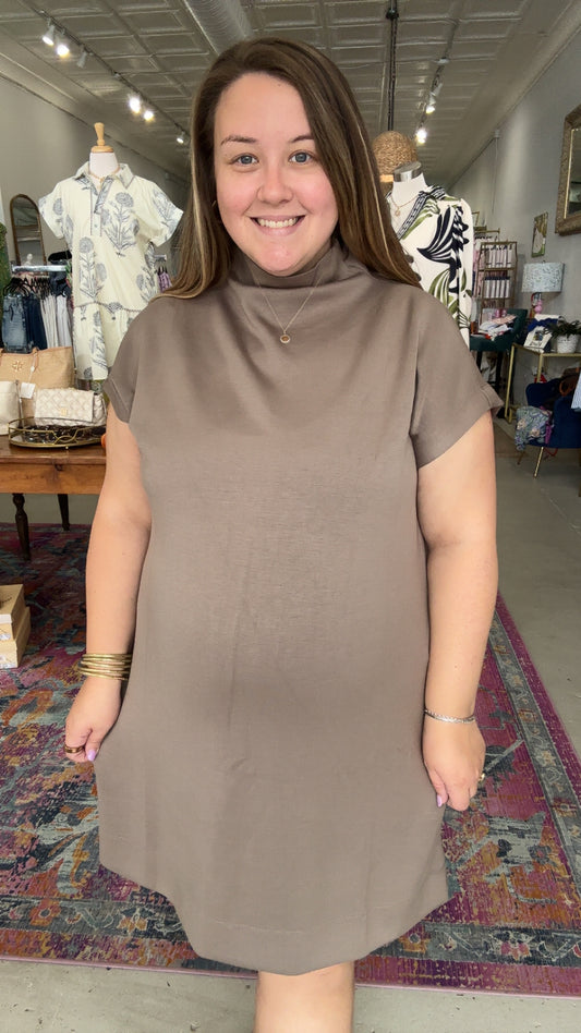 Mocha Mock Neck Dress