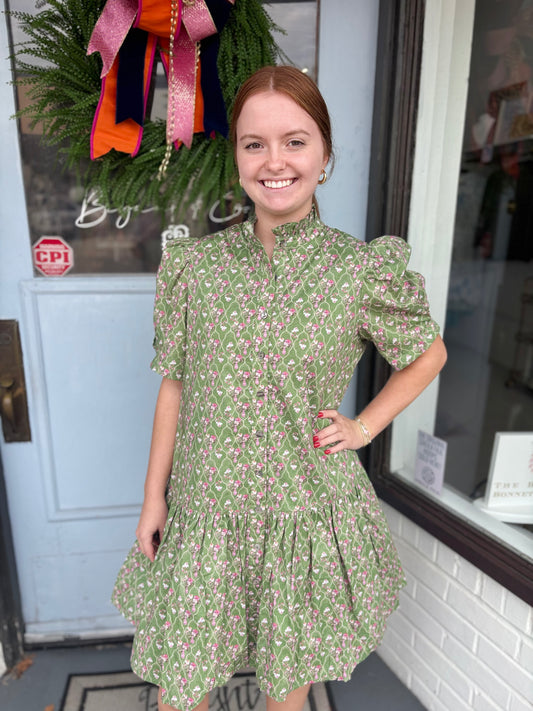 Pink in Olive Dress