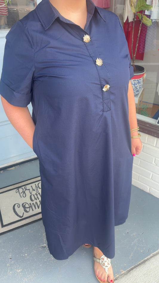 Navy Midi Dress