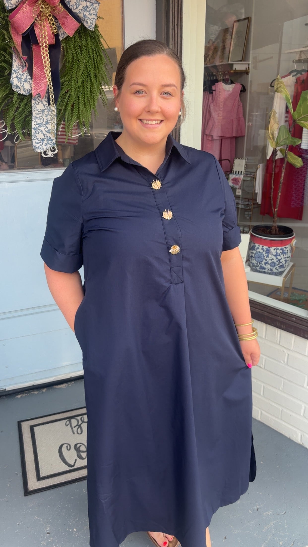 Navy Midi Dress
