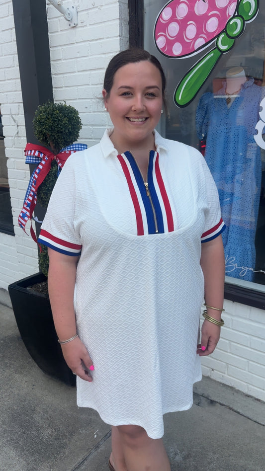 Americana! - Textured Zipper Dress