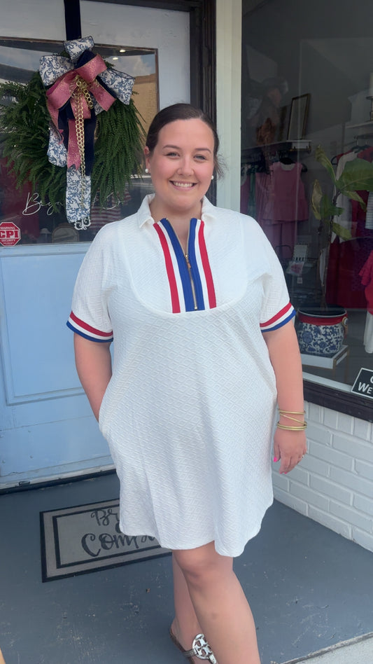 Americana! - Textured Zipper Dress