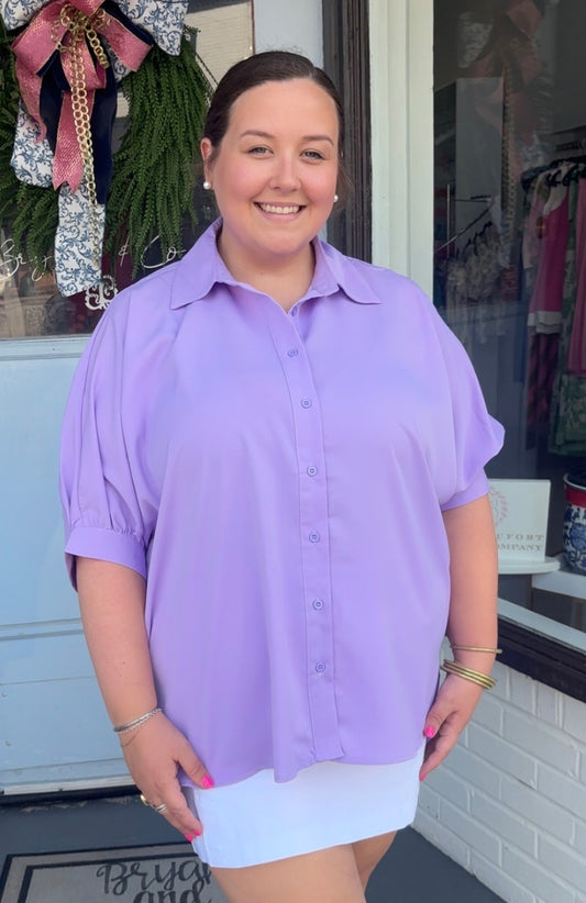Lilac Sutton Button Up Top!