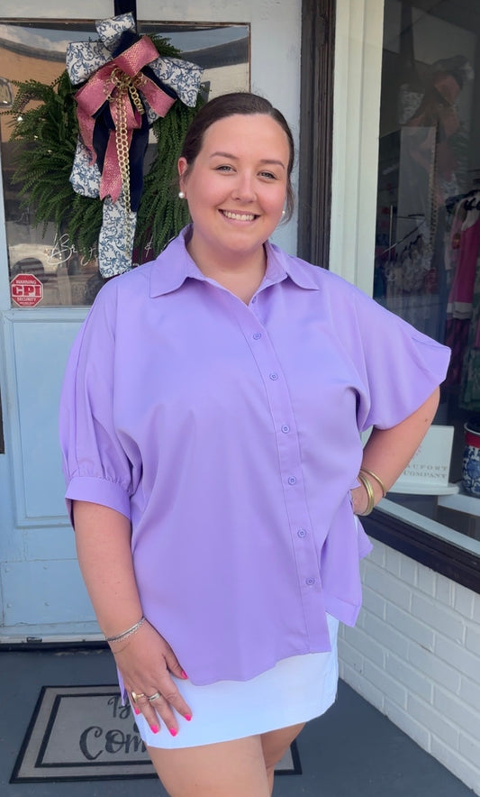 Lilac Sutton Button Up Top!