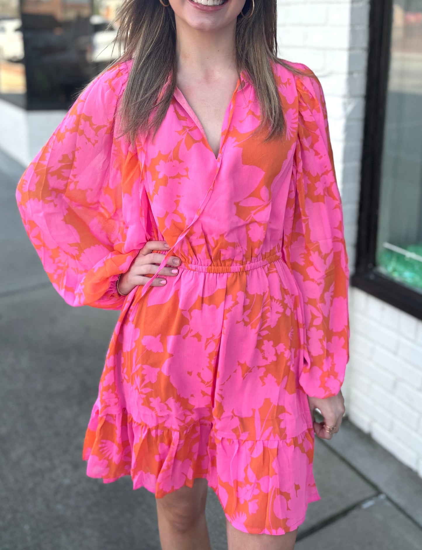 Lava Flow Orange & Pink Dress