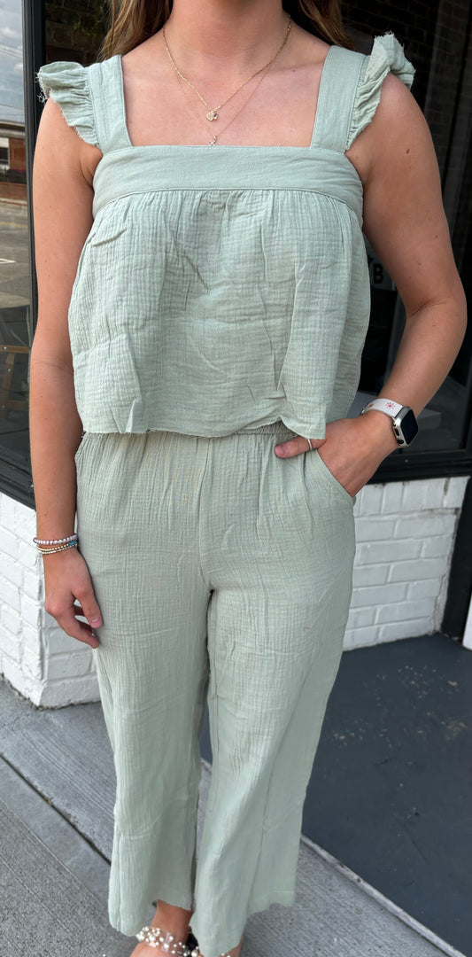 Feels Like The Perfect Pair, SAGE top & pants set!