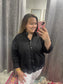 Black & Lace Button Down Blouse