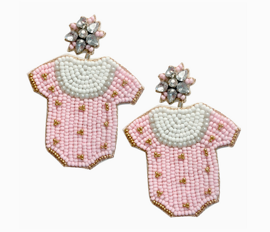 It's a GIRL! Beaded Earrings