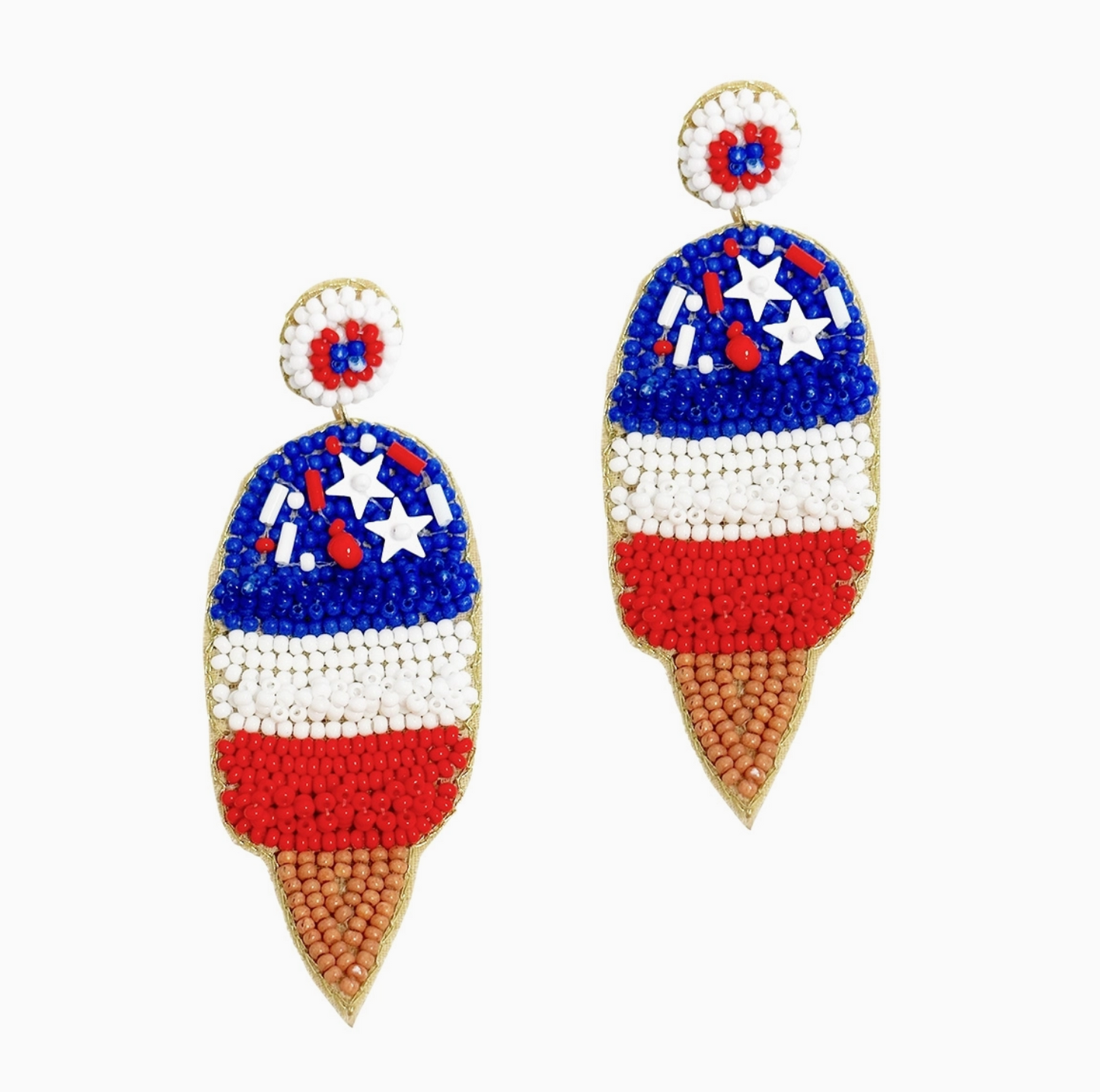 Scoops for the 4th, Beaded Earrings