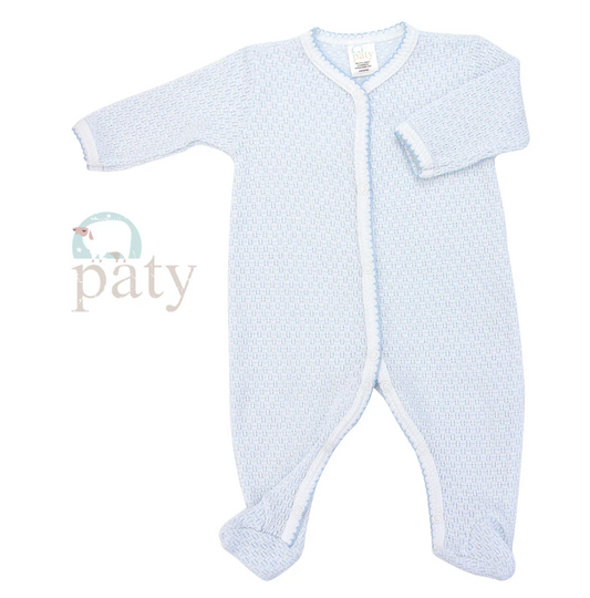 Baby Blue Knit Footie