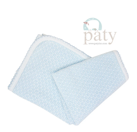Baby Blue Knit Receiving/Swaddle Blanket