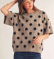 Polka Dot Short Sleeve Sweater Top
