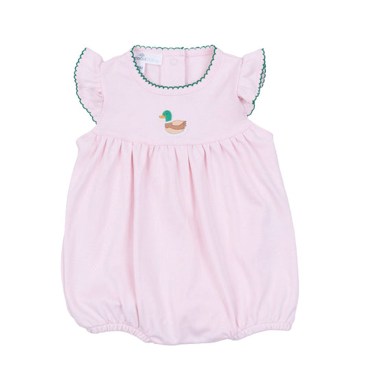 Mini Mallard, Pink Embroidered Bubble