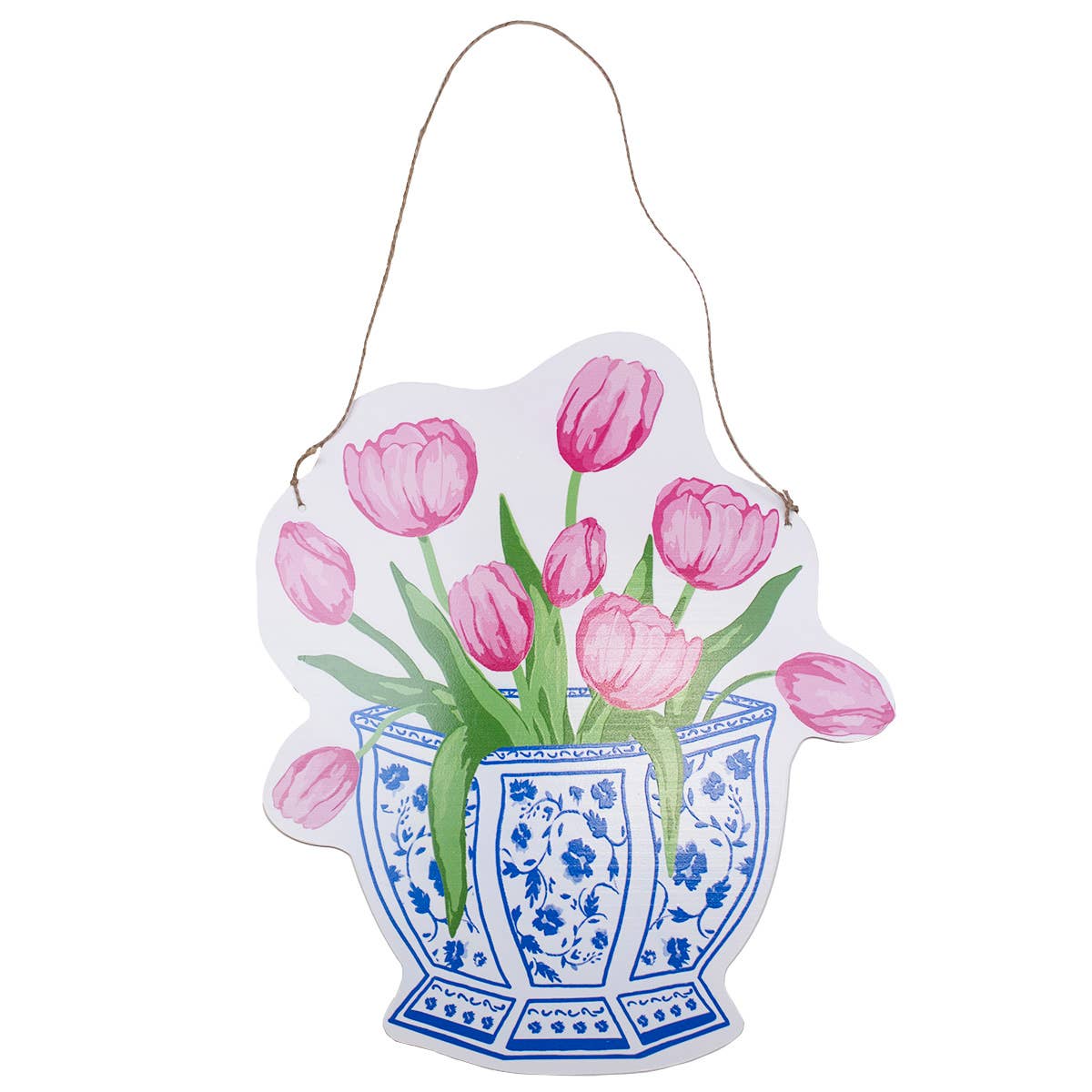 Chinoiserie Tulip Door Hanger