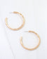 Hyde Park Hammered Hoop Earring, Worn Gold