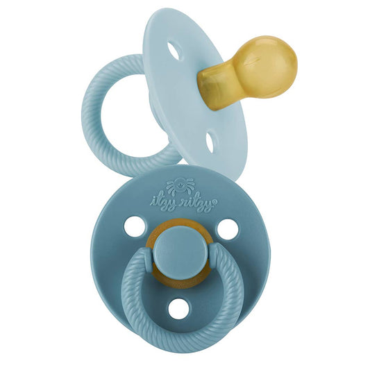 Itzy Soother, Natural Rubber Paci Set: Harbor + Coast