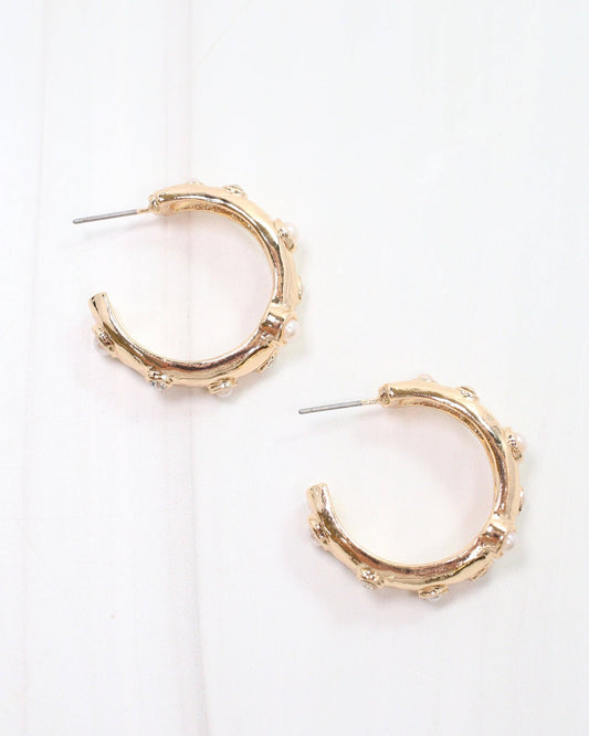 Kimmie Gold and Pearl Hoop